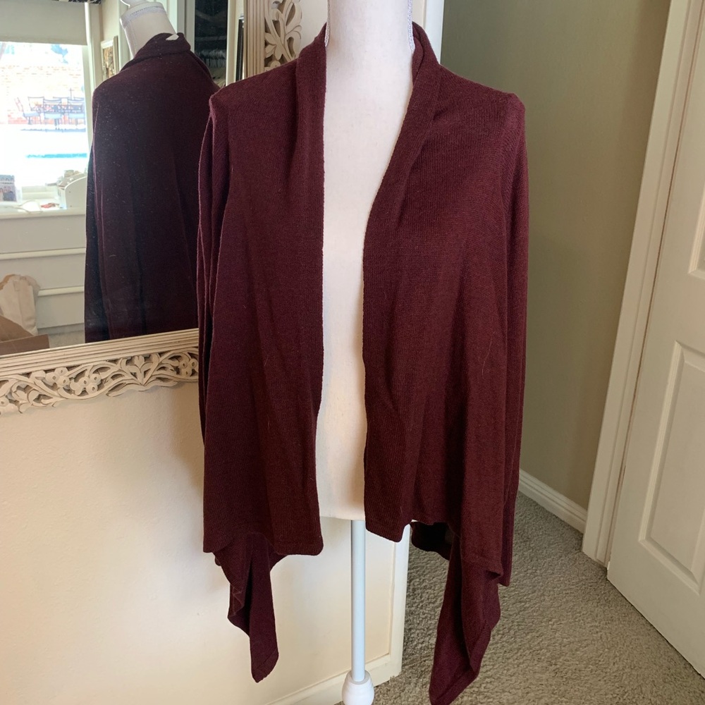burgundy cardigan sweater